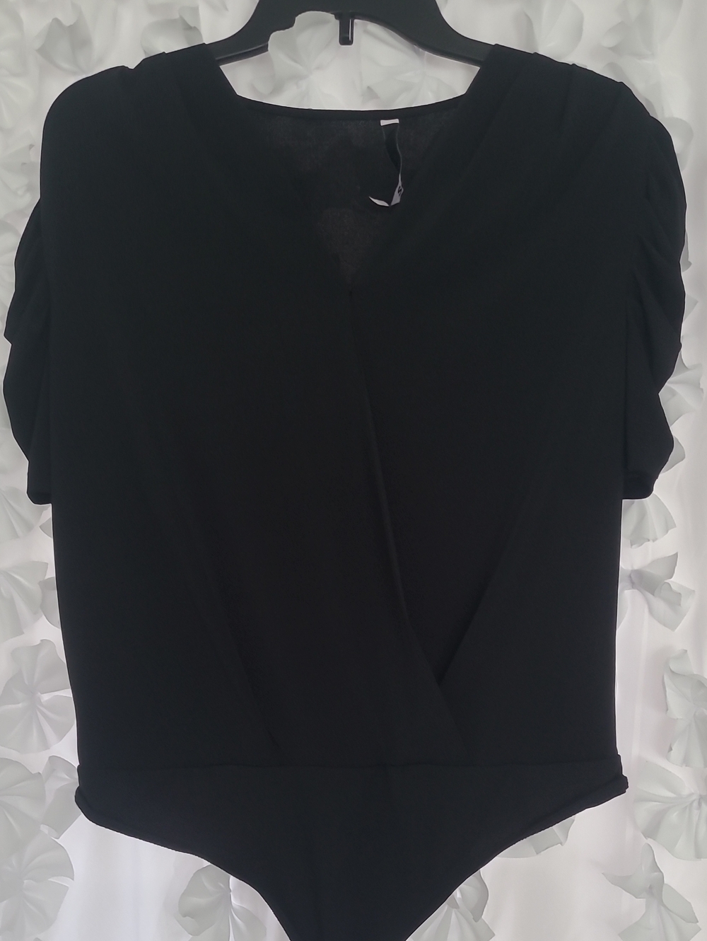 Black Women’s Wrap-Front Bodysuit